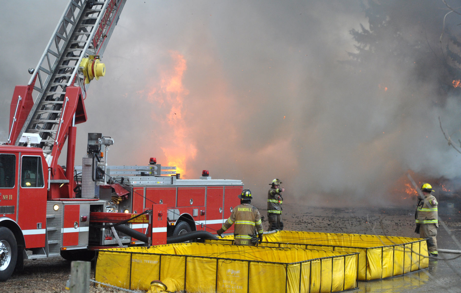 Firefighters at Lake Benedict resort